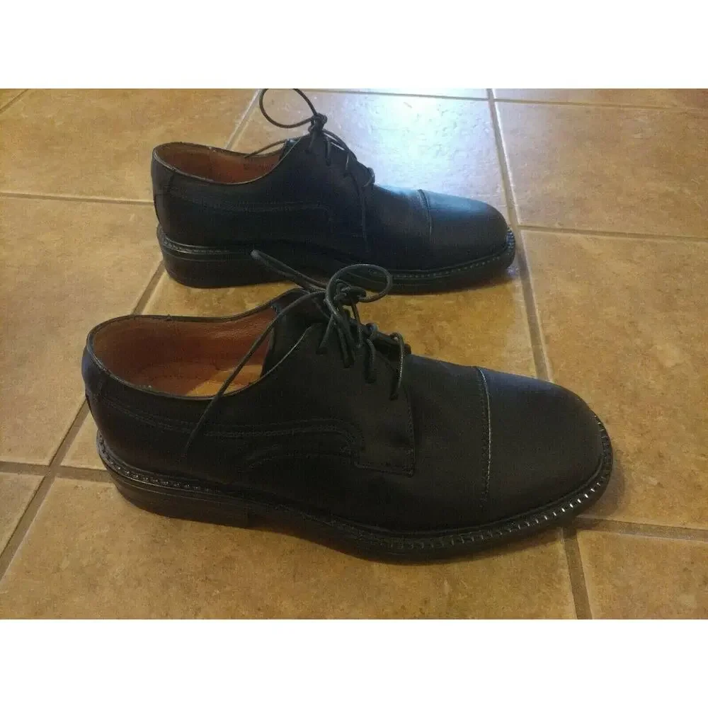 NEW Mens Bostonian Classics 29063 First Flex Cap Toe Dress Shoes Black Size 9 M